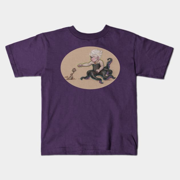 Little Ursula (and a poor unfortuante soul) Kids T-Shirt by justteejay